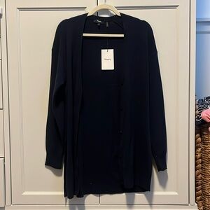 NWT Theory navy long cashmere cardigan size small
